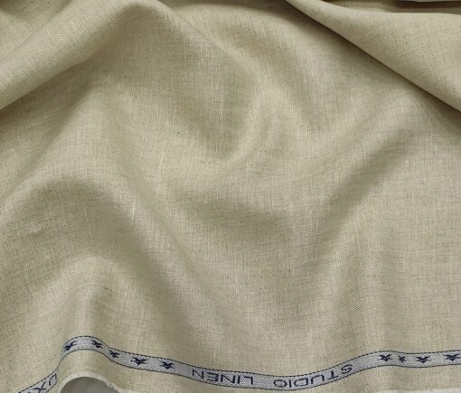 Raymond Men's Linen Self Design 3 Meter Unstitched Suiting Fabric (Sand Beige)
