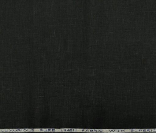 Raymond Men's Linen Solids 3 Meter Unstitched Suiting Fabric (Black)