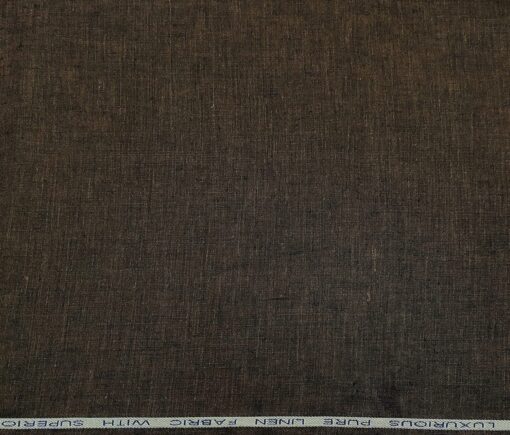 Raymond Men's Linen Self Design 3 Meter Unstitched Suiting Fabric (Dark Brown)