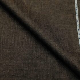 Raymond Men's Linen Self Design 3 Meter Unstitched Suiting Fabric (Dark Brown)