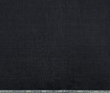 Raymond Men's Linen Solids 3 Meter Unstitched Suiting Fabric (Dark Navy Blue)