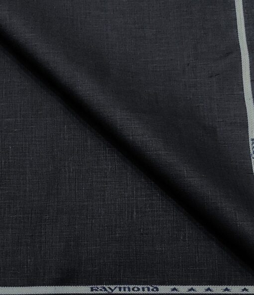 Raymond Men's Linen Solids 3 Meter Unstitched Suiting Fabric (Dark Navy Blue)