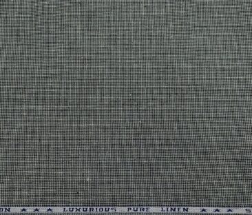 Raymond Men's Linen Houndstooth Weave 3 Meter Unstitched Suiting Fabric (Grey)