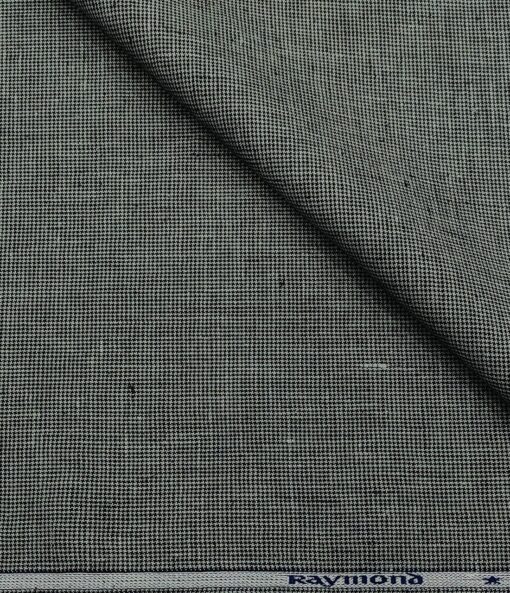 Raymond Men's Linen Houndstooth Weave 3 Meter Unstitched Suiting Fabric (Grey)