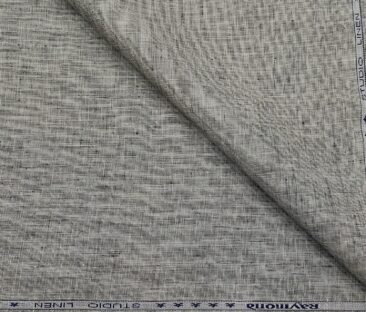 Raymond Men's Linen Structured 3 Meter Unstitched Suiting Fabric (Light Grey)
