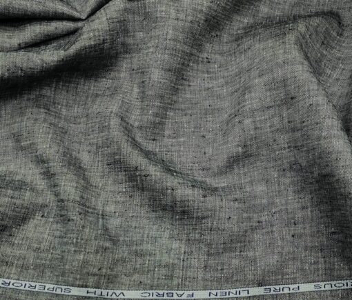Raymond Men's Linen Self Design 3 Meter Unstitched Suiting Fabric (Light Grey)