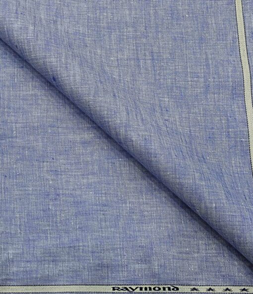 Raymond Men's Linen Self Design 3 Meter Unstitched Suiting Fabric (Light Blue)
