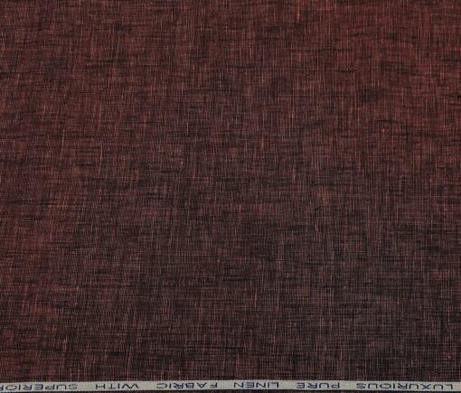 Raymond Men's Linen Structured 3 Meter Unstitched Suiting Fabric (Wine Red)