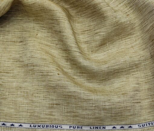 Raymond Men's Linen Self Design 3 Meter Unstitched Suiting Fabric (Hazelnut Beige)