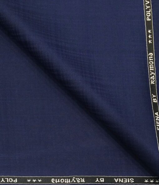 Raymond Men's Poly Viscose Unstitched Self Checks Suiting Fabric (Dark Royal Blue)