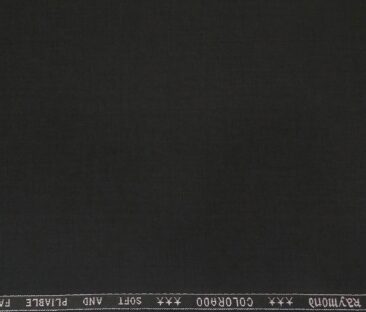 Raymond Men's Poly Viscose Unstitched Solids Suiting Fabric (Jet Black)