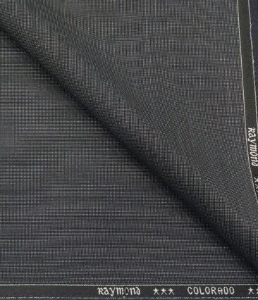 Raymond Men's Poly Viscose Unstitched Dotted Structured Suiting Fabric (Blueish Grey)