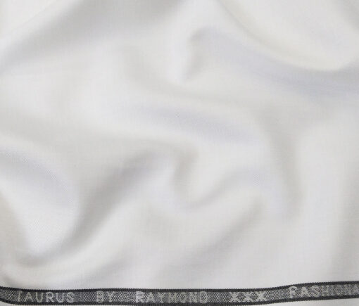 Raymond Men's Poly Viscose Unstitched Self Suiting Fabric (White)