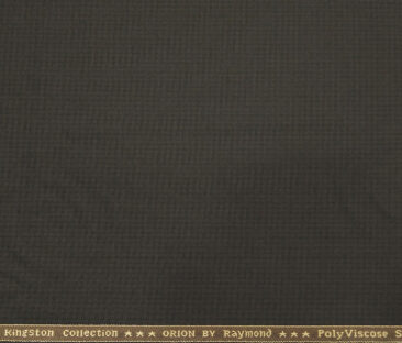 Raymond Men's Poly Viscose Unstitched Micro Checks Suiting Fabric (Dark Brown)
