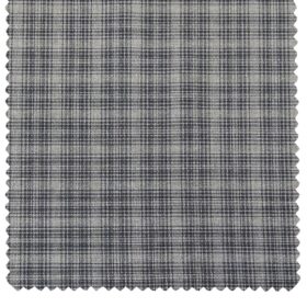 Raymond Men's Poly Viscose Unstitched Checks Suiting Fabric (Grey)