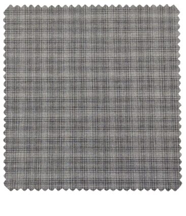 Raymond Men's Poly Viscose Unstitched Checks Suiting Fabric (Grey)
