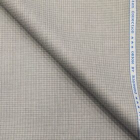 Raymond Men's Poly Viscose Unstitched Micro Checks Suiting Fabric (Light Grey)