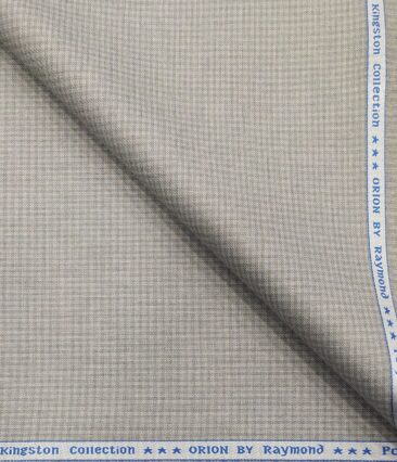 Raymond Men's Poly Viscose Unstitched Micro Checks Suiting Fabric (Light Grey)