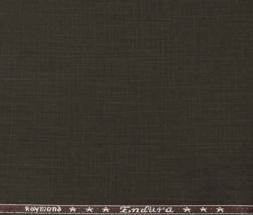 Raymond Men's Poly Viscose Unstitched Self Suiting Fabric (Brown)