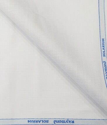 Raymond Men's Poly Viscose Unstitched Self Suiting Fabric (White)
