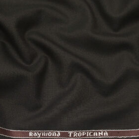 Raymond Men's Poly Viscose Unstitched Solids Suiting Fabric (Dark Brown)