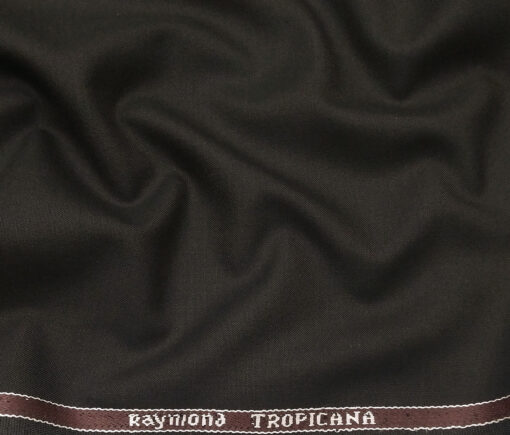 Raymond Men's Poly Viscose Unstitched Solids Suiting Fabric (Dark Brown)