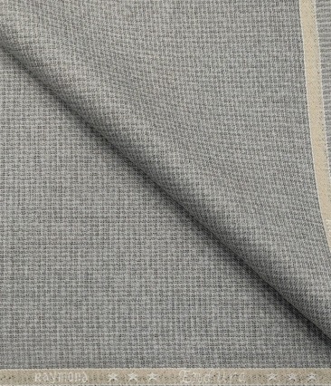 Raymond Men's Poly Viscose Unstitched Self Design Suiting Fabric (Light Worsted Grey)