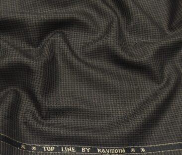 Raymond Men's Poly Viscose Unstitched Houndshooth Cum Checks Suiting Fabric (Dark Brown)