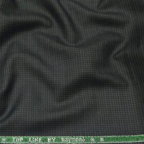 Raymond Men's Poly Viscose Unstitched Houndshooth Cum Checks Suiting Fabric (Dark Sea Green)
