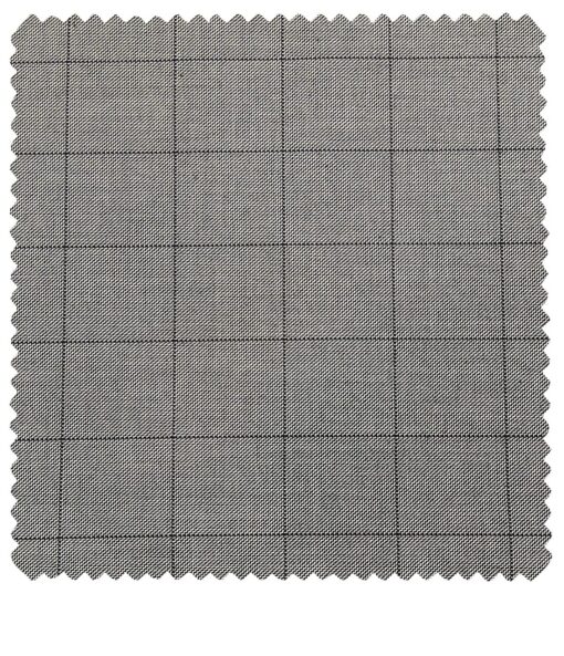 Raymond Men's Poly Viscose Unstitched Structured Cum Black Checks Suiting Fabric (Light Grey)