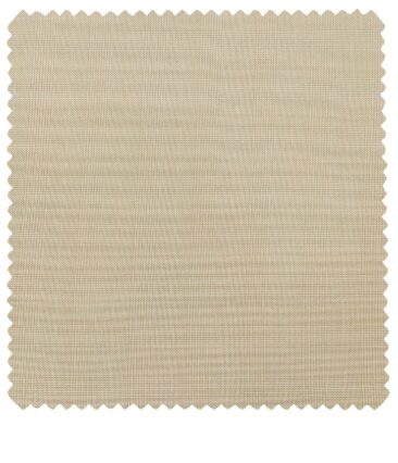 Raymond Men's Poly Viscose Unstitched Self Checks Suiting Fabric (Beige)