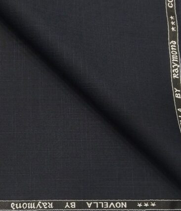 Raymond Men's Poly Viscose Unstitched Self Design Suiting Fabric (Dark Blue)