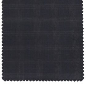 Raymond Men's Poly Viscose Unstitched Self Checks Techno Stretch Suiting Fabric (Dark Blue)