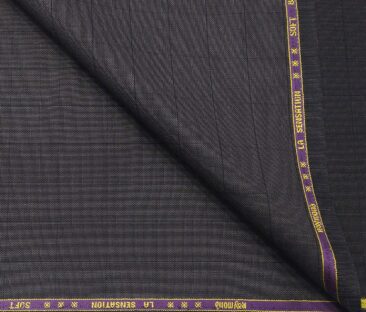 Raymond Men's Poly Viscose Unstitched Structured cum Checks Suiting Fabric (Dark Purple)