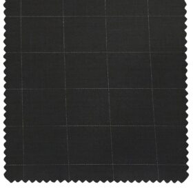 Raymond Men's Poly Viscose Unstitched Checks Suiting Fabric (Black)