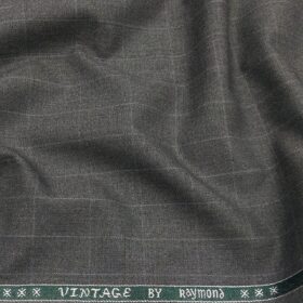 Raymond Men's Poly Viscose Unstitched Self Checks Suiting Fabric (Worsted Grey)
