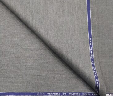 Raymond Men's Poly Wool Unstitched Self Design Suiting Fabric (Light Worsted Grey)