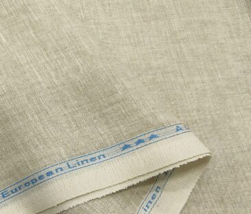 Linen Club Men's Linen Self Design Unstitched Shirting Fabric (Tan Beige)