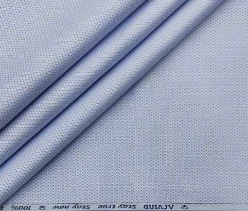 Arvind Men's Cotton Structured 1.60 Meter Unstitched Shirt Fabric (Light Blue)