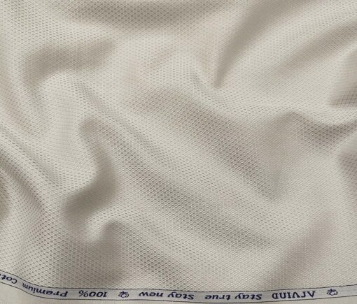 Arvind Men's Cotton Structured 1.60 Meter Unstitched Shirt Fabric (Sand Dollar Beige)