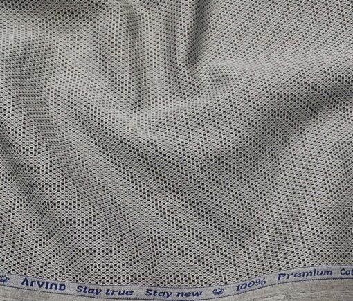 Arvind Men's Cotton Structured 1.60 Meter Unstitched Shirt Fabric (White & Black)
