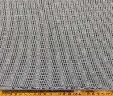 Arvind Men's Cotton Structured 1.60 Meter Unstitched Shirt Fabric (White & Black)