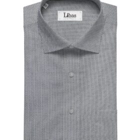 Arvind Men's Cotton Structured 1.60 Meter Unstitched Shirt Fabric (White & Dark Blue)