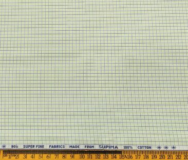 Arvind Men's Cotton Checks 1.60 Meter Unstitched Shirt Fabric (Light Green)