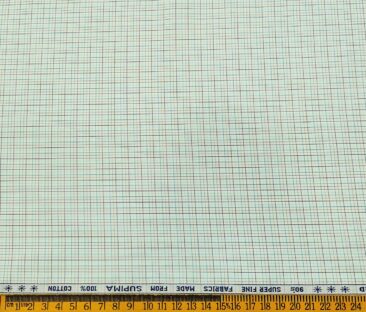 Arvind Men's Cotton Checks 1.60 Meter Unstitched Shirt Fabric (White)