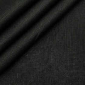 Arvind Men's Cotton Linen Self Design Unstitched Shirt Fabric (Black)