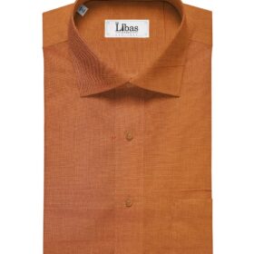 Arvind Men's Cotton Linen Self Design Unstitched Shirt Fabric (Ginger Orange)