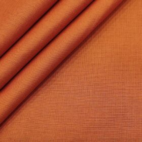 Arvind Men's Cotton Linen Self Design Unstitched Shirt Fabric (Ginger Orange)