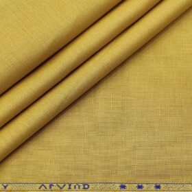 Arvind Men's Cotton Linen Self Design Unstitched Shirt Fabric (Granola Beige)