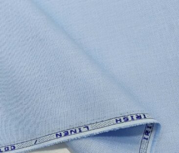 Arvind Men's Cotton Linen Self Design Unstitched Shirt Fabric (Light Blue)